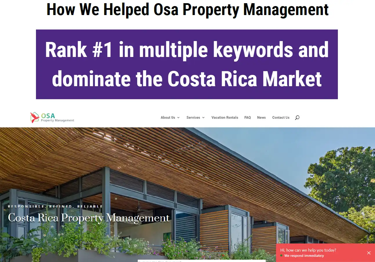 How ASEB Consulting helped Osa Property Management improve website visibility and Google rankings